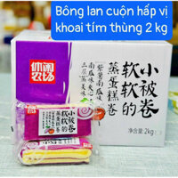 Bánh bông lan cuộn vị khoai tím ,phô-mai ,dưa hấu việt quất,mat cha Thùng 2kg