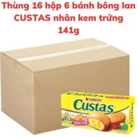 Bánh bông lan CUSTAS nhân kem trứng hộp 141g