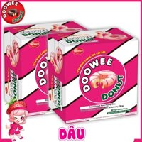 Bánh bông lan - Doowee Donut -Vị kem dâu nhân mứt dâu - Combo 2 hộp - Hộp 10 cái/ 300 Gram