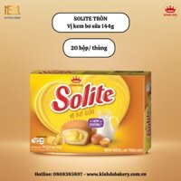 Bánh bông lan tròn Kem vị bơ sữa Solite Hộp giấy 144gr