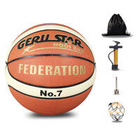 Banh Bóng Rổ Da Geru Star Federation - Size 7 - Tặng kèm Balo rút Bơm tay Kim Bơm Túi lưới