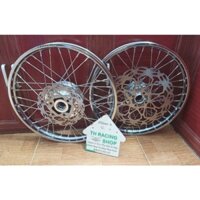 Bánh Căm Raider Satria Niềng Unionvd đùm mạ crôm kèm theo 2 đĩa đã rút căm gắn vừa như zin không chế