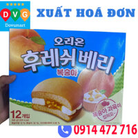 Bánh Chocopie Fresh Berry Vị Đào Orion Hàn Quốc Hộp 336G ( 12 chiếc x 28g) / 오리온) 후레쉬베리 복숭아 12P NEW 336G