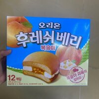 Bánh Chocopie Fresh Berry Vị Đào Orion Hàn Quốc Hộp 336G ( 12 chiếc x 28g) / 오리온) 후레쉬베리 복숭아 12P NEW 336G