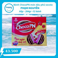 Bánh chocoPN mứt dâu phủ socola PHẠM NGUYÊN – Hộp 264gr ( 12 bánh )