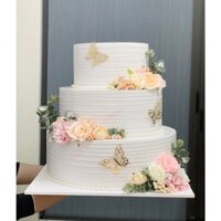 Bánh cưới 3 tầng gân hoa sang trọng