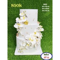 bánh cứoi 3 tầng hoa lan chéo, bánh kem mô hình siêu đẹp