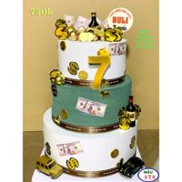 bánh cưới 3 tầng xanh trắng , bánh giả , bánh mô hình trưng bày tiệc cưới , nhà hàng sang trọng