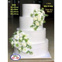 bánh cưới 4 tầng gân giả kem . bánh giả , mô hình trưng bày tịêc cưới , nhà hàng siêu sang