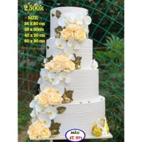 bánh cưới 4 tầng hoa , bánh giả mô hình trưng bày tiệc cưới , nhà hàng