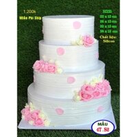 bánh cứoi 4 tầng  hoa hồng, bánh kem mô hình gân siêu to 4t-s2