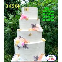 Bánh cưới giả , bánh 4 tầng silicon sang trọng , 4T V34