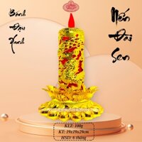 Bánh Đậu Xanh Nến Đài Sen 100g Rồng Vàng Minh Ngọc