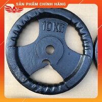 Bánh đĩa tạ gang 10 kg lỗ 30 đẹp sơn đen (giá 1 bánh tạ)