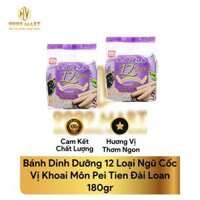 Bánh Dinh Dưỡng 12 Loại Ngũ Cốc Vị Khoai Môn Pei Tien Đài Loan 180gr