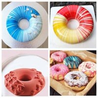 Bánh Donut Tròn Bánh Mousse Khuôn Silicon Bánh Ngọt Pháp Sô Cô La Rỗng Nhẫn Món Tráng Miệng Khuôn Nướng Bánh