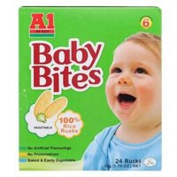Bánh gạo ăn dặm A1 Baby Bites vị rau củ hộp 50g (từ 6 tháng)