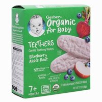 Bánh gạo ăn dặm Gerber Organic Teethers vị việt quất, táo và củ cải đỏ hộp 48g (từ 7 tháng)