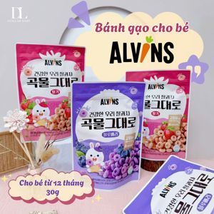 Bánh gạo ăn dặm hữu cơ Alvins 30g