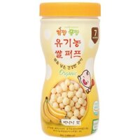 Bánh gạo bi tan ăn dặm Happy Food Organic vị chuối lon 40g (từ 7 tháng)
