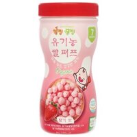 Bánh gạo bi tan ăn dặm Happy Food Organic vị dâu lon 40g (từ 7 tháng)