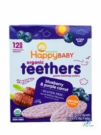 Bánh Gạo Happy Baby Organic Mỹ 48gr Vị Việt Quất và Cà Rốt Tím Cho Bé Từ 6 Tháng