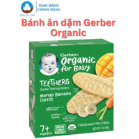 Bánh gạo hữu cơ Gerber Organic cho bé ăn dặm, vị xoài chuối cà rốt 48g nhập khẩu Thái Lan