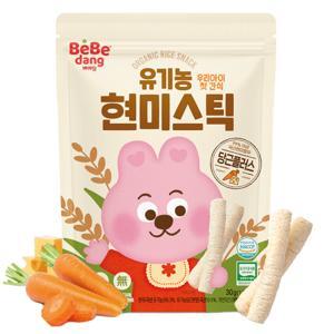 Bánh gạo lứt hữu cơ Bebedang phô mai cà rốt hình que (Trên 6 tháng)