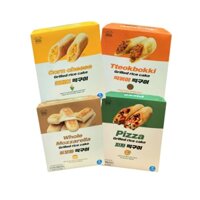 Bánh gạo nướng nhân pizza, nhân phô mai bắp, nhân phô mai mozzarella và nhân Tteokbokki Seoul Manim Hàn Quốc hộp 4 cái (