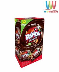 Bánh gấu nhân kem socola Meiji Hello Panda Chocolate Hộp 680g (21g x32 gói)