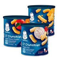 Bánh Gerber lùn Lil' Crunchies phô mai dạng que cho bé ăn dặm/ Bánh gạo Nobi chữ C