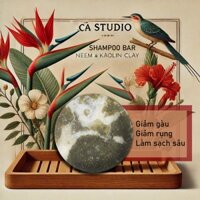 Bánh gội đầu Neem đất sét Shampoo Bar CÁ STUDIO | Xà phòng gội đầu không hóa chất độc hại , nuôi dưỡng tóc từ bên trong