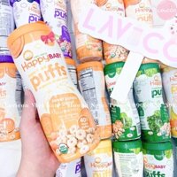 Bánh Happy Baby Organic Puff các vị, bánh ăn dặm hữu cơ dinh dưỡng cho bé từ 6 tháng tuổi