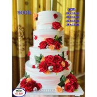 bánh kem mô hình hoa hồng đỏ, bánh kem mô hình siêu to 4t-b27