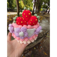 bánh kem sinh nhật bằng len- bánh len