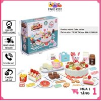 Bánh Kem Sinh Nhật Đồ Chơi Cắt Bánh Sinh Nhật loại 85pcs, Nhựa ABS an toàn, Có hiệu ứng đèn, Nhạc cho bé PAKO KIDS