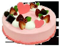 Bánh kem tình yêu hình tròn - Pink EBK12