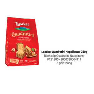 Bánh kem xốp Loacker Quadratini Chocolate 250g