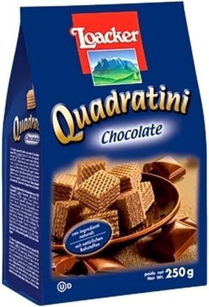 Bánh kem xốp Loacker Quadratini Chocolate 250g