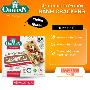 Bánh kiều mạch cracker không gluten Orgran 125g