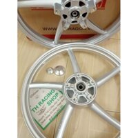 BÁNH MÂM EXCITER 150 KIỂU 5 CÂY RCB MÀU TRẮNG BẠC SIZE 1.6 VÀ 1.6 TẶNG 2 CỤC CANH Y HÌNHGẮN VỪA NHƯ ZIN KHÔNG CHẾ