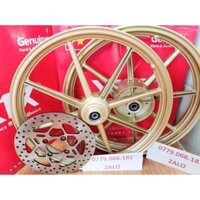Bánh mâm exciter 150 X1R kiểu 8 cây màu vàng đồng size 1.6&.185 gắn như zin không chế