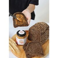 Bánh Mì Đen Gạch Đỏ 600g Cùng Bơ Đậu Phộng Caramel 250g - Bơ Chocolate Hạnh Nhân 250g - Công Thức Giảm Cân