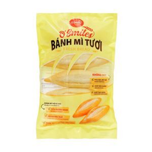 Bánh mì tươi đông lạnh O'smiles gói 350g (70g x 5 ổ)
