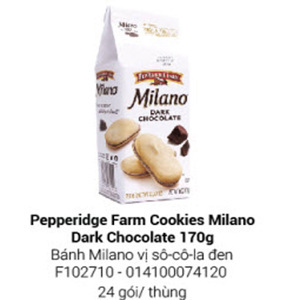Bánh Milano vị sô cô la đen Pepperidge Farm gói 170g