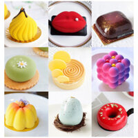 Bánh Ngọt Pháp Bánh Kem Khuôn Silicon Đỏ Trung Quốc Món Tráng Miệng Thạch Khuôn Socola Mousse Phun Cát Hình Tròn Hoa
