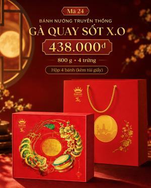 Bánh nướng Kinh đô gà quay sốt X.O 4 trứng 800g