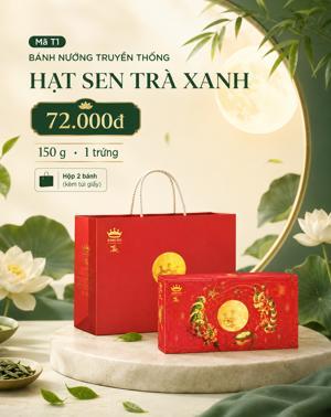 Bánh nướng Kinh đô hạt sen trà xanh 1 trứng 150g