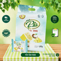 Bánh pía kim sa Hải Sơn - vị dừa và sầu riêng - Túi 480g - 40g x 12 bánh