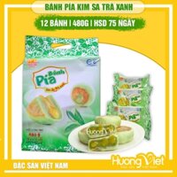 Bánh pía kim sa trà xanh tan chảy 500g, bánh pía Tân Huê Viên Sóc Trăng không sầu riêng [TÚI 12 BÁNH]